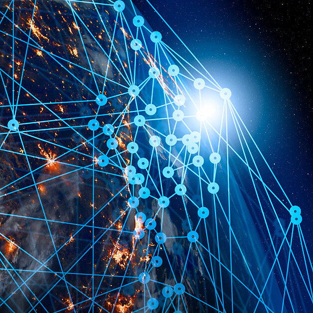 Global network, futuristically designed